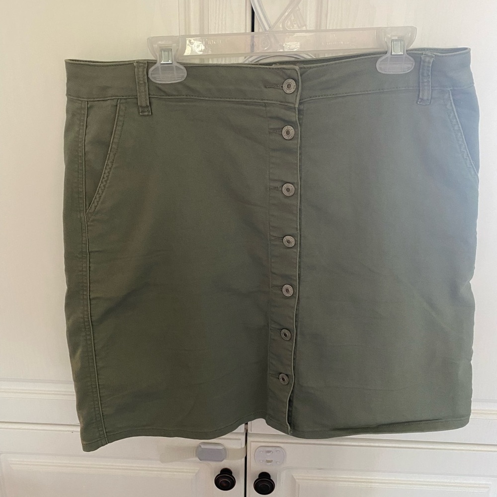 Army green skirt